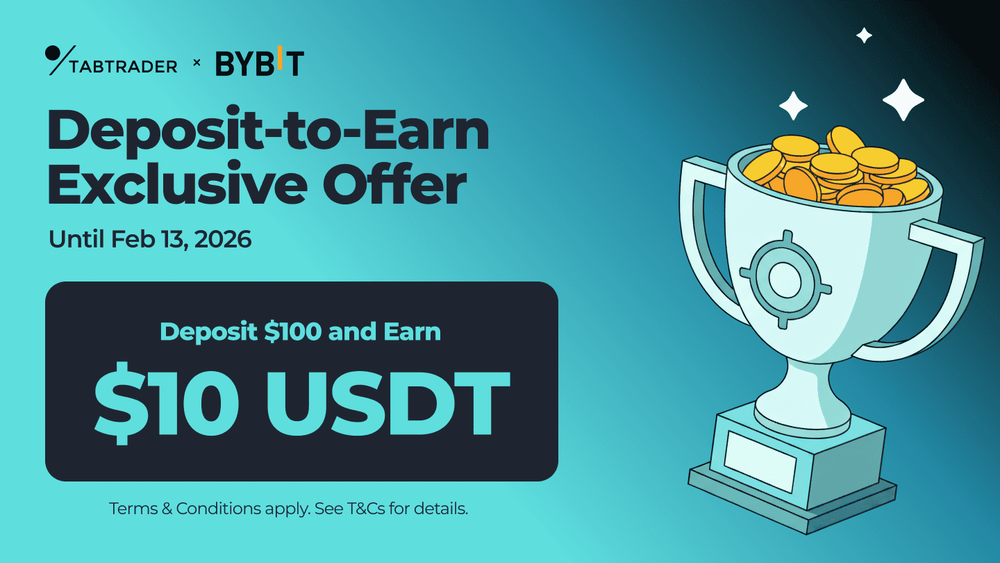 Image for Deposit to Earn: Unlock $10 USDT When You Trade on Bybit with TabTrader